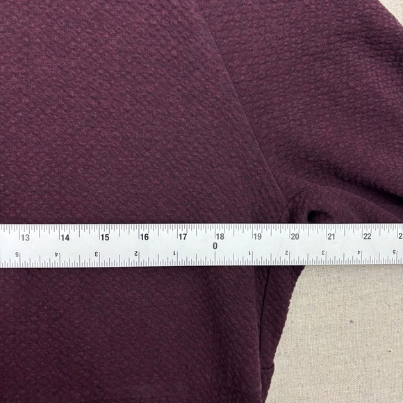 Lululemon At Ease Mens Pullover Quarter Zip Textured Burgundy Athletic Fit - Picture 5 of 5